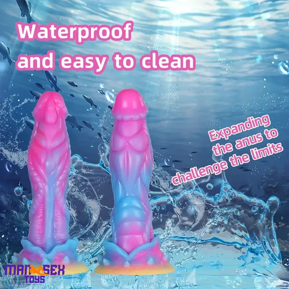 8.6in Silicone Soft Monster Dildo Big Glowing Masturbator For Prostate Cock