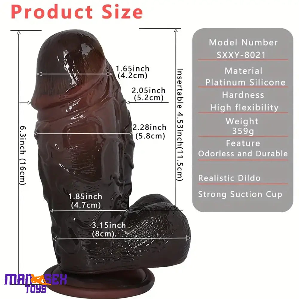 6.3in Superb Skin Sensation Silicone Soft Dildo For Adult Pleasure Toy