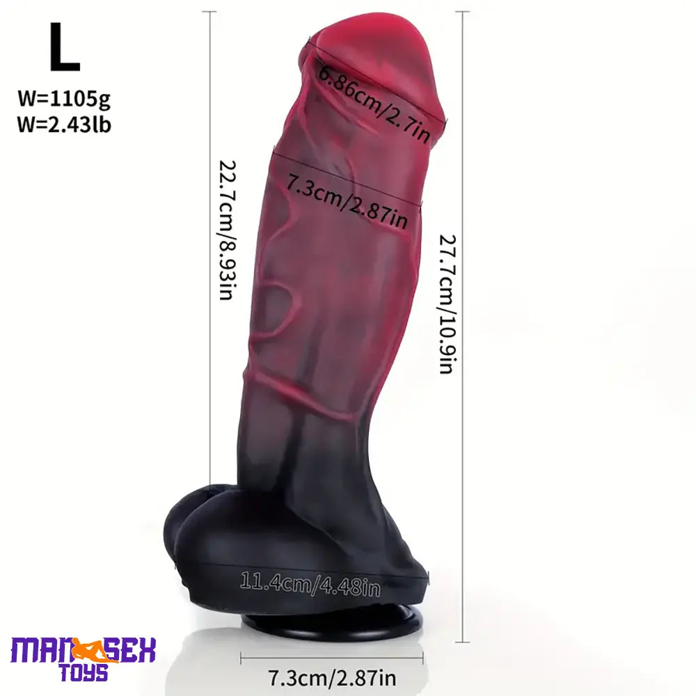 7.36in 9.25in 10.9in Thick Big Fantasy Silicone Dildo Realistic Texture Toy
