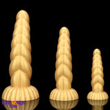 5.51in 7.87in 10.23in Gold Silicone Soft Fantasy Dildo For Anal Orgasm Cock