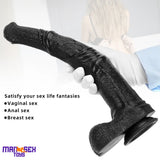 14.76in Extra Long Huge Black Soft Liquid Silicone Horse Cock Handy Dildo