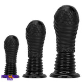 6.1in 8.46in 10.43in Fantasy Black Large Dildo Butt Plug For Fist Sex Toy