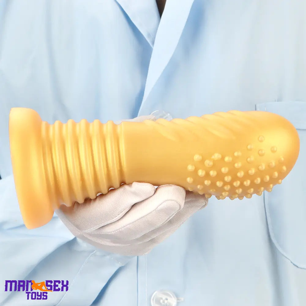 7.08in Premium Soft Liquid Silicone Thick Spiked Cock Fat Butt Plug Dildo