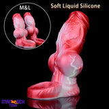 4.92in 5.83in Silicone Soft Cock Ring Dildo Sleeve Dog Animal Knotted Extender
