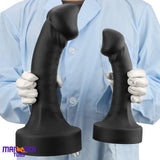 10.63in 12.6in 13.77in Silicone Big Soft Curved Black Dildo Mushroom Head