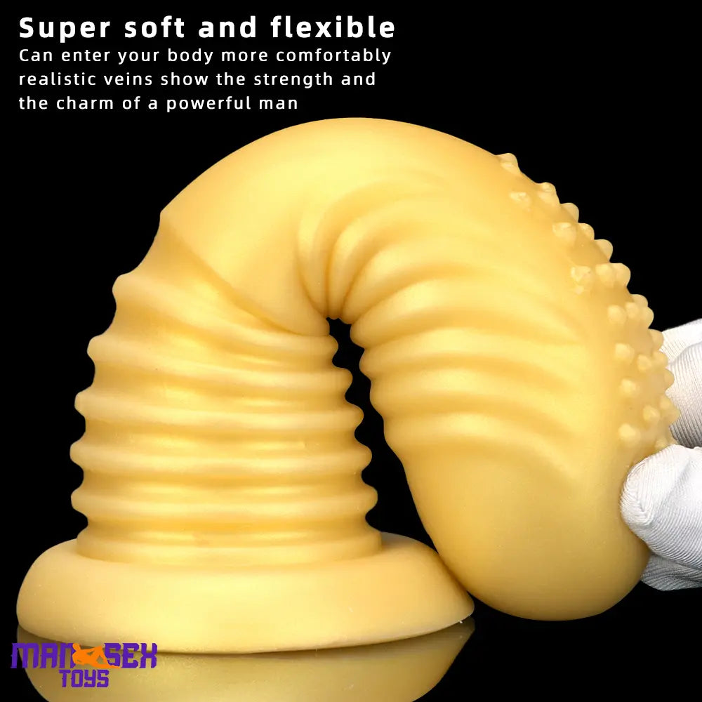 7.08in Premium Soft Liquid Silicone Thick Spiked Cock Fat Butt Plug Dildo