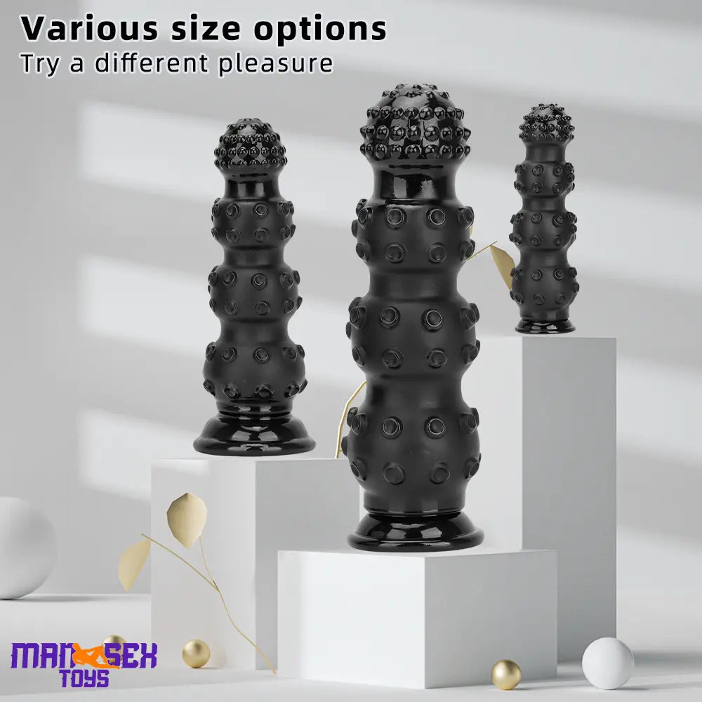 6.7in 9.84in 13.38in Super Black Animal Octopus Cock Dildo Butt Plug