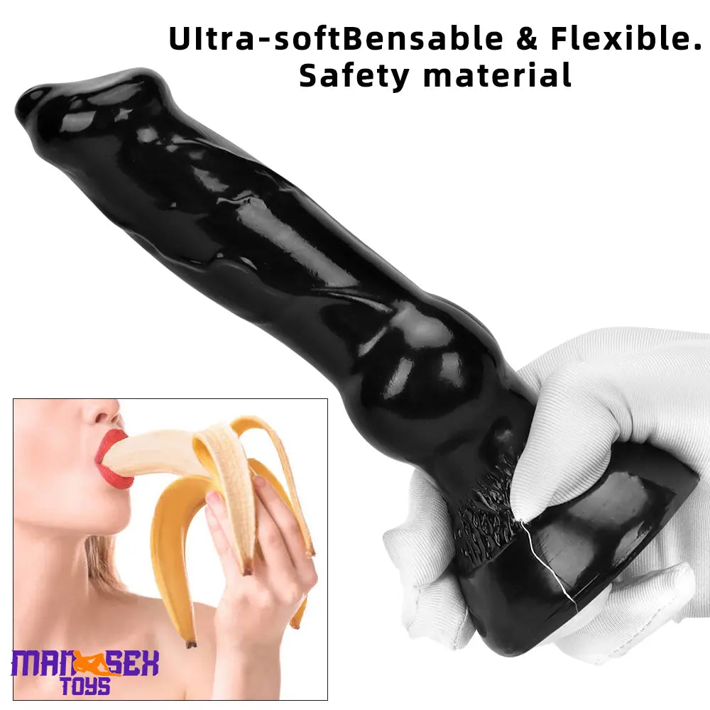 7.48in 14.17in 15.35in Big Black Thick Dog Penis Fantasy Animal Knot Dildo