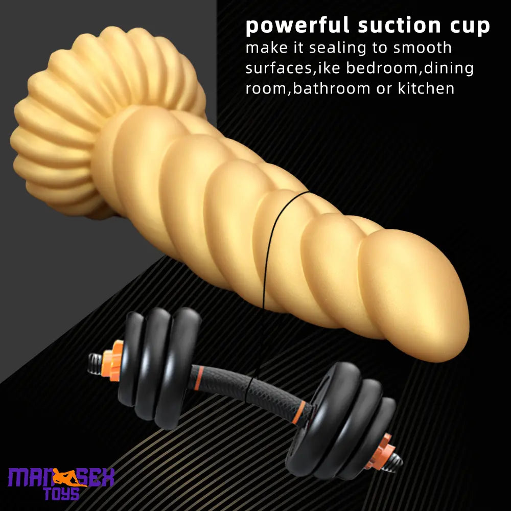 5.51in 7.87in 10.23in Gold Silicone Soft Fantasy Dildo For Anal Orgasm Cock
