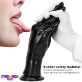 6.3in 8.66in 11.02in Women Using Big Black Thick Hands Fist Wide Dildo