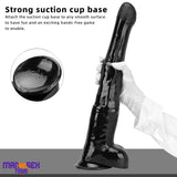 18.5in Extra Big Long Black Dildo Real BDSM Animal Horse Penis Sex Tool