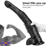 18.5in Extra Big Long Black Dildo Real BDSM Animal Horse Penis Sex Tool