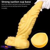 14.56in Premium Gold Liquid Large Soft Long Fantasy Silicone Handy Dildo