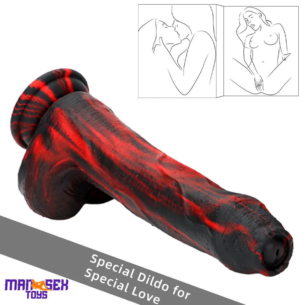 8.46in Large Uncut Silicone Soft Mixed Color Dildo For Women Sex Cock
