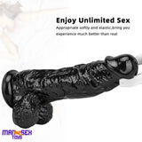 12.2in Super Big Thick Realistic Black Dildo BDSM Sex Toy Suction Cup Base