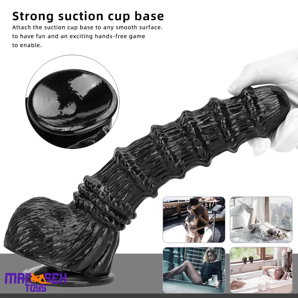 9.25in 9.64in 11.02in Big Thick Black Dildo BDSM Horse Penis Cock Toy