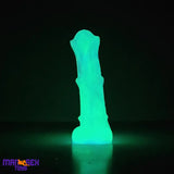 8.07in Silicone Soft Cock Ring Dildo Sleeve Horse Luminous Penis Extender