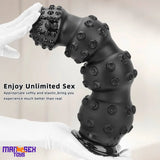 6.7in 9.84in 13.38in Super Black Animal Octopus Cock Dildo Butt Plug