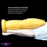 9.84in Gold Soft Liquid Big Silicone Butt Plug Dildo For Female Anal Sex Toy
