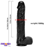14.96in Women Men Big Black Thick Long Dildo Adult Sex Toy For Anus