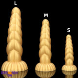 5.51in 7.87in 10.23in Gold Silicone Soft Fantasy Dildo For Anal Orgasm Cock