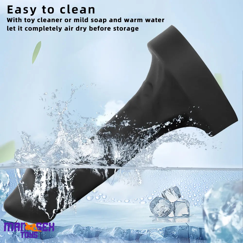 10.63in 12.6in 13.77in Silicone Big Soft Curved Black Dildo Mushroom Head