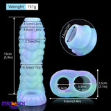 5.9in Lifelike Silicone Soft Cock Ring Dildo Sleeve Snake Luminous Extender