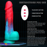 9.05in Big Smart Heating Thrusting Vibrating Remote Control Electric Dildo