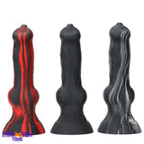 7.48in Silicone Soft Mixed Color Dog Cock Dildo For Sensory Sex Toy Orgasm