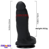 9.05in Large Thick Silicone Soft Mixed Color Dildo For Women Men Cock