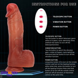 9.05in Realistic Auto Heating Thrusting Vibrating Remote Control Cock Dildo