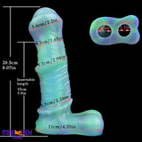 8.07in Silicone Soft Cock Ring Dildo Sleeve Horse Luminous Penis Extender