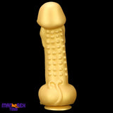 11.8in Liquid Large Soft Silicone Fantasy Thick Gold Anal Spiked Clit Dildo