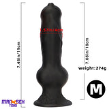 7.28in 7.48in 9.64in 10.62in 13in Big Black Silicone Dog Cock Male Dildo