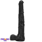 14.76in Extra Long Huge Black Soft Liquid Silicone Horse Cock Handy Dildo