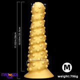 7.48in 11.02in 15in Soft Liquid Silicone Spiral Spiked Cock Big Butt Plug Dildo