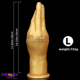 6.3in 8.66in 11.02in Gold Hands Silicone Soft Big Dildo For Fisting Cock
