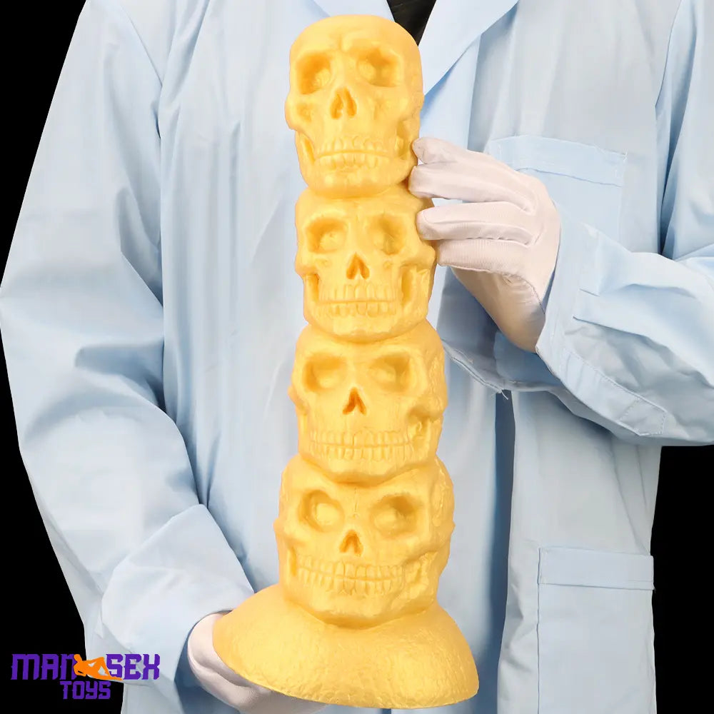 14.37in Premium Large Soft Long Fantasy Silicone Scary Skull Sensory Dildo
