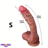 9.05in 10.43in 11.02in 12.2in 13.58in Soft Silicone Large Lifelike Cock Dildo