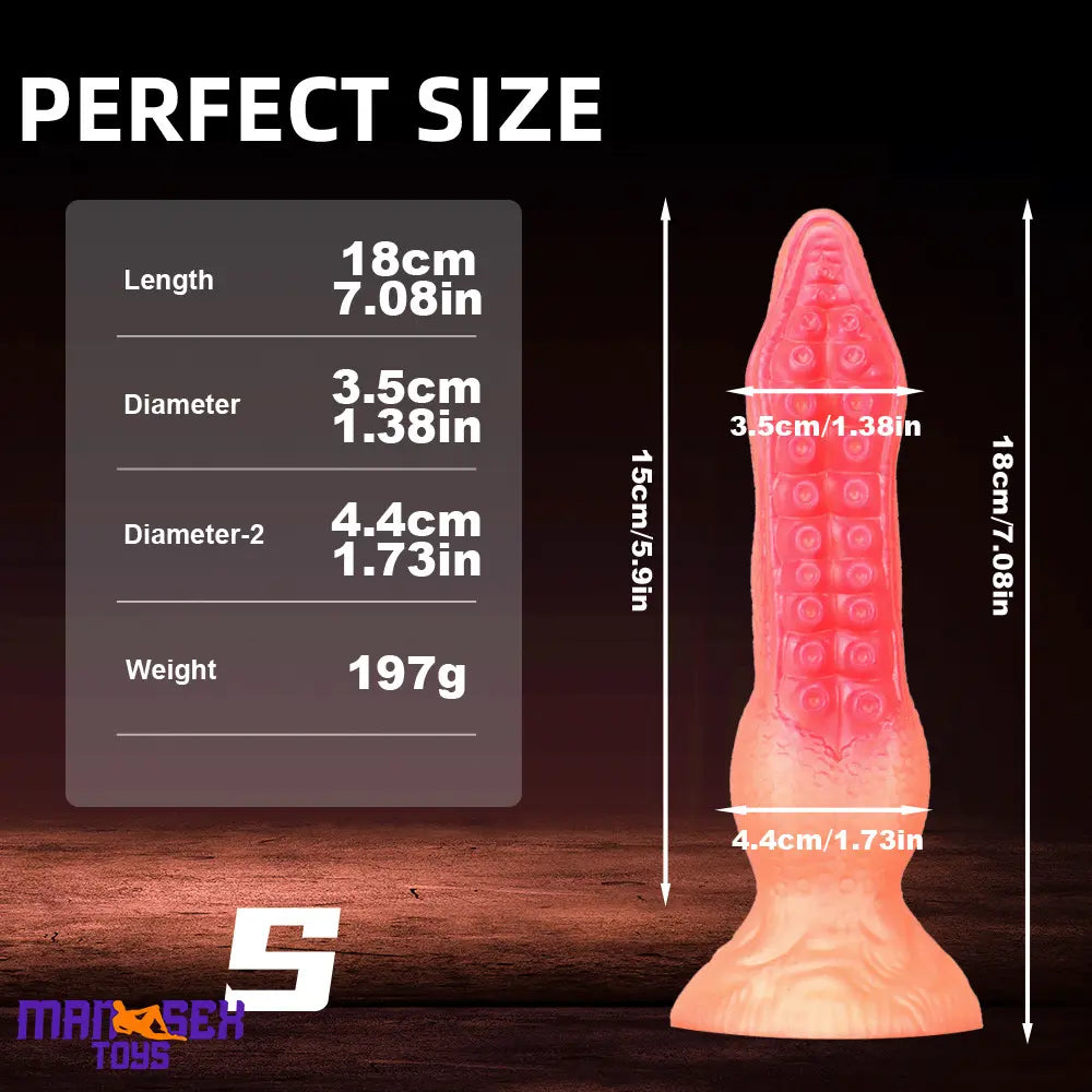 7.08in 9.06in 10.24in 11.81in Octopus Tentacle Cock Silicone Soft Dildo