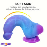 7.4in Unisex Soft Flexible Silicone Luminous Dildo Male Cock Sex Love Toy