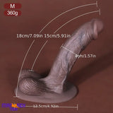 5.3in 7.09in 9.06in Ebony Silicone Soft Dildo For Flirting Orgasm Expansion
