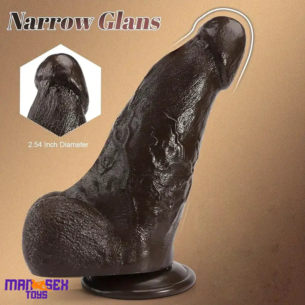 9.84in Superb Skin Sensation Real Thick Ebony Dildo For Female Masturbator