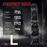 8.66in 11.8in 7.87in 11.02in Pumpkin Skull Odd Head Big Black Odd Dildo