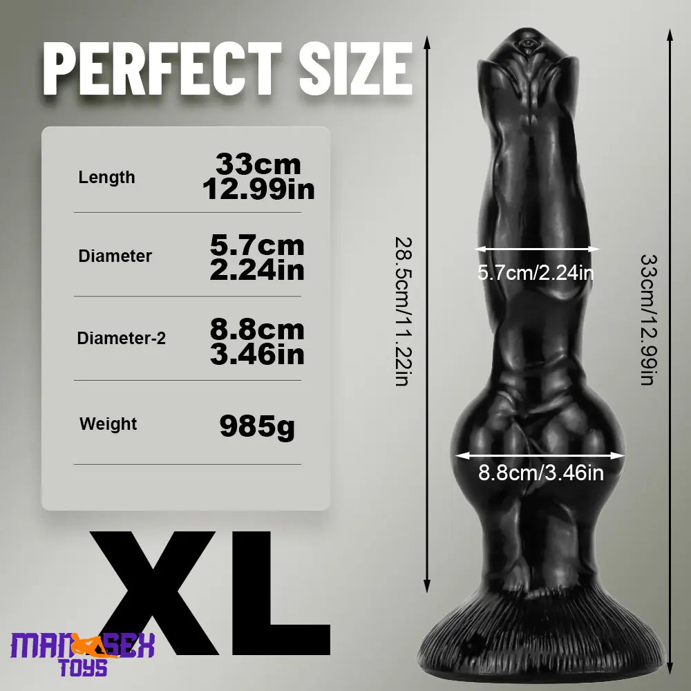 7.48in 9.45in 11.02in 12.99in Big Fantasy Animal Dog Masturbator Dildo