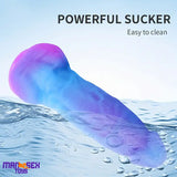 7.4in Unisex Soft Flexible Silicone Luminous Dildo Male Cock Sex Love Toy