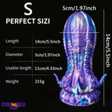 5.5in 6.3in 8.26in 9.64in Gourd Egg Starry Sky Silicone Octopus Anal Dildo