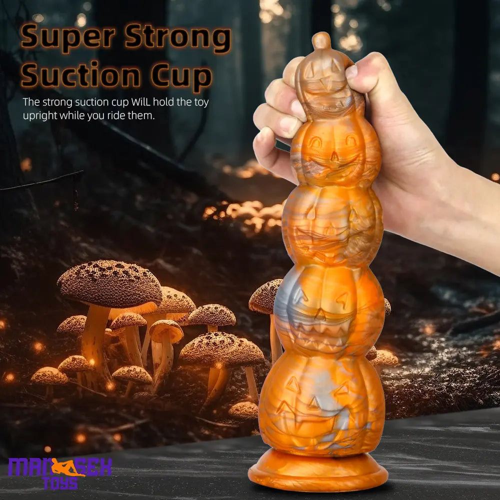 8.66in 11.85in 7.87in 11.02in Pumpkin Skull Silicone Dildo For Halloween